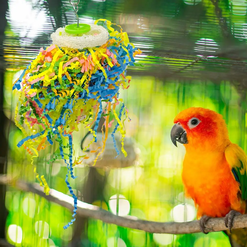 

5PCS Bird Chewing Toys Safe Parrot Loofah Shredder Toy