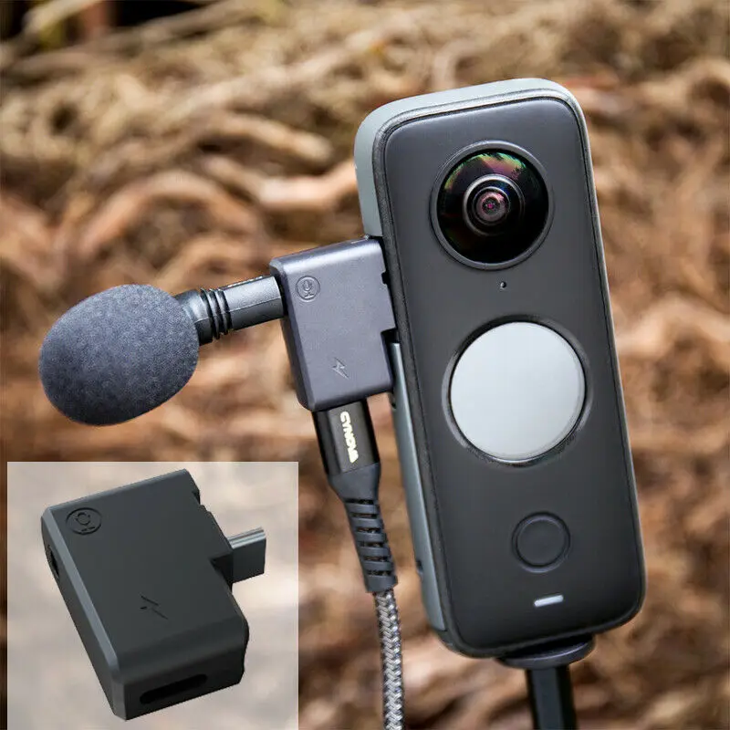 

Внешнее зарядное устройство USB-C для микрофона 3,5 мм для камеры Insta360 ONE X 2 X2