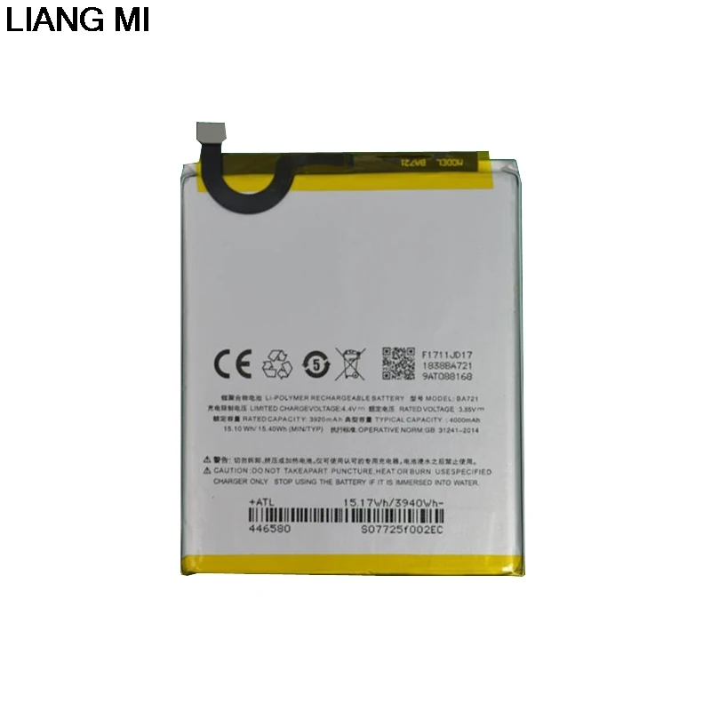 Высококачественный аккумулятор BA721 3920 мАч для сотового телефона Meizu meilan note 6 M6 M721Q с инструментами для ремонта