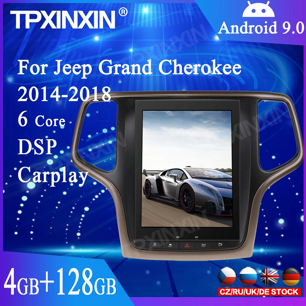 

4 + 128 ГБ Android 9,0 для JEEP Grand Cherokee 2012-2018 Tesla style Автомобильный GPS-навигатор головное устройство мультимедийный плеер Автомагнитола