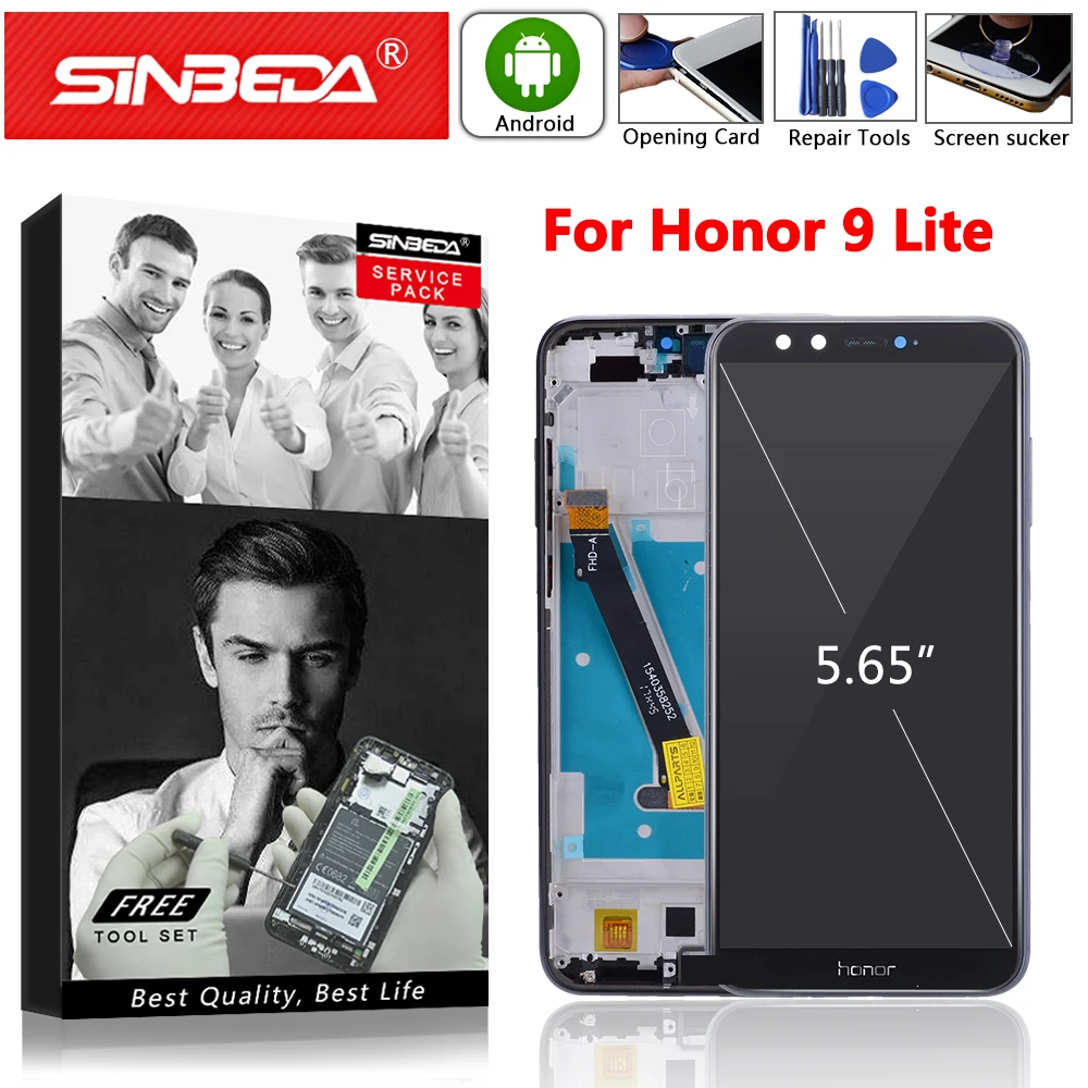 ЖК-дисплей 5 65 дюйма для Huawei Honor 9 Lite сенсорный экран с рамкой / Youth Edtion телефона L22A L21