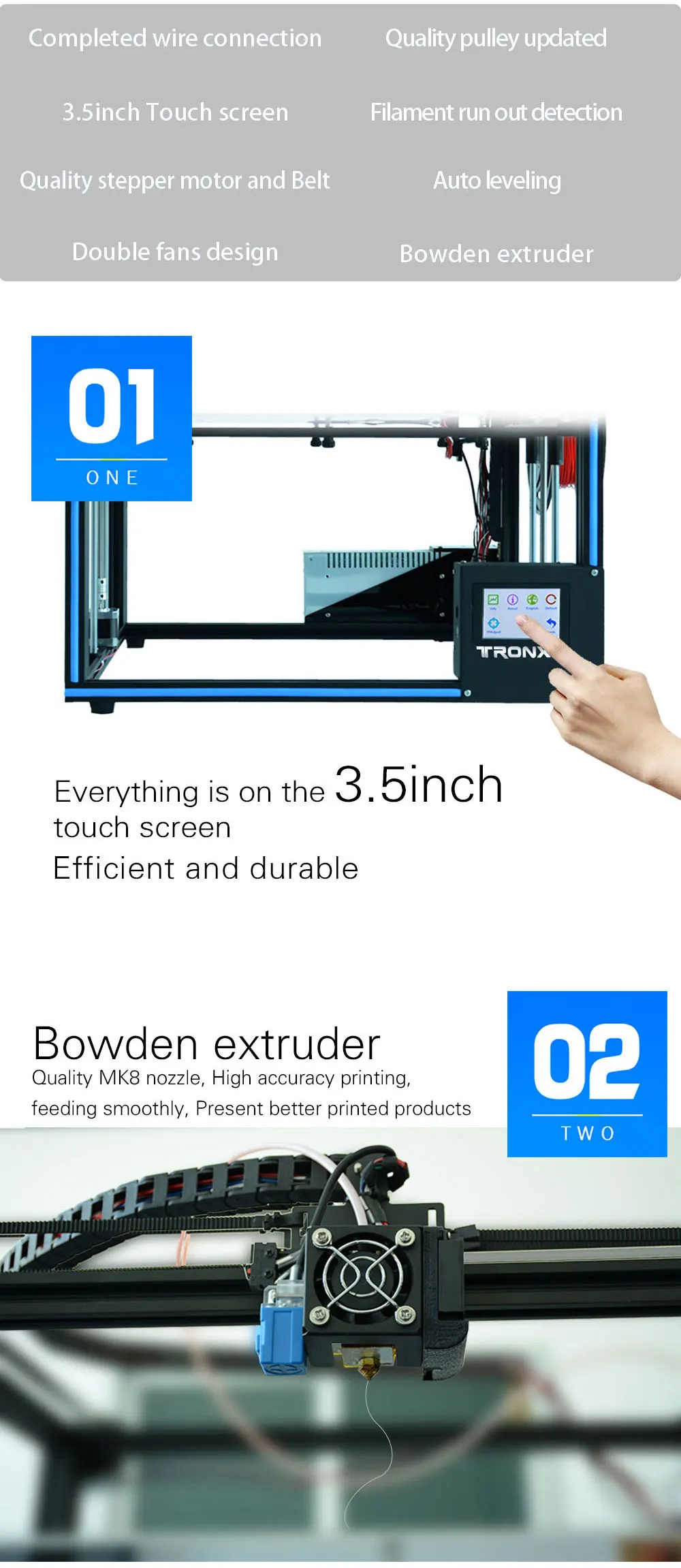 Новейший Tronxy DIY Собранный X5SA алюминиевый экструзионный 3d принтер набор для печати с сенсорным экраном и автоматическим выравниванием