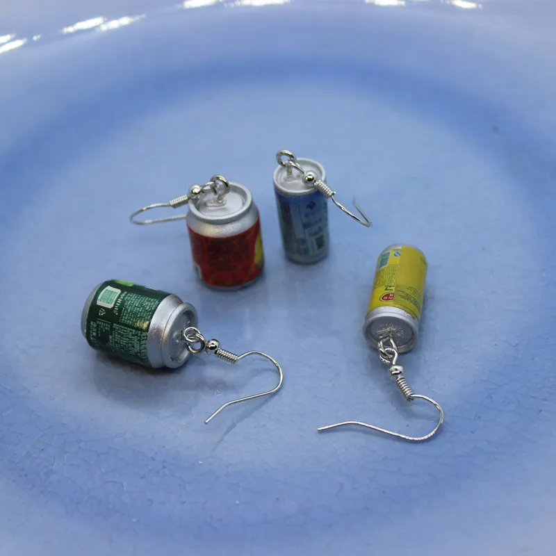 Новые милые мини-серьги в виде банок для сока Женская Модная креативная