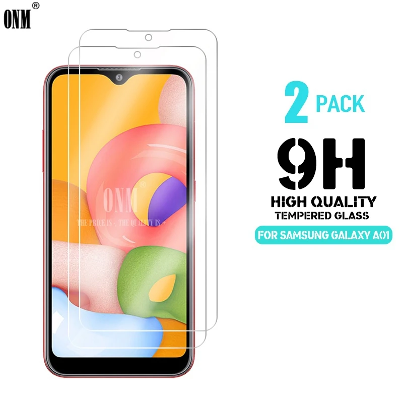 2 шт закаленное стекло для Samsung Galaxy A01 протектор экрана Премиум Защитная пленка