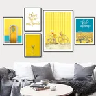 Современное украшение для дома в гостиную, картина на стену велосипеда, желтый архитектурный пейзаж, художественные принты на холсте и плакаты