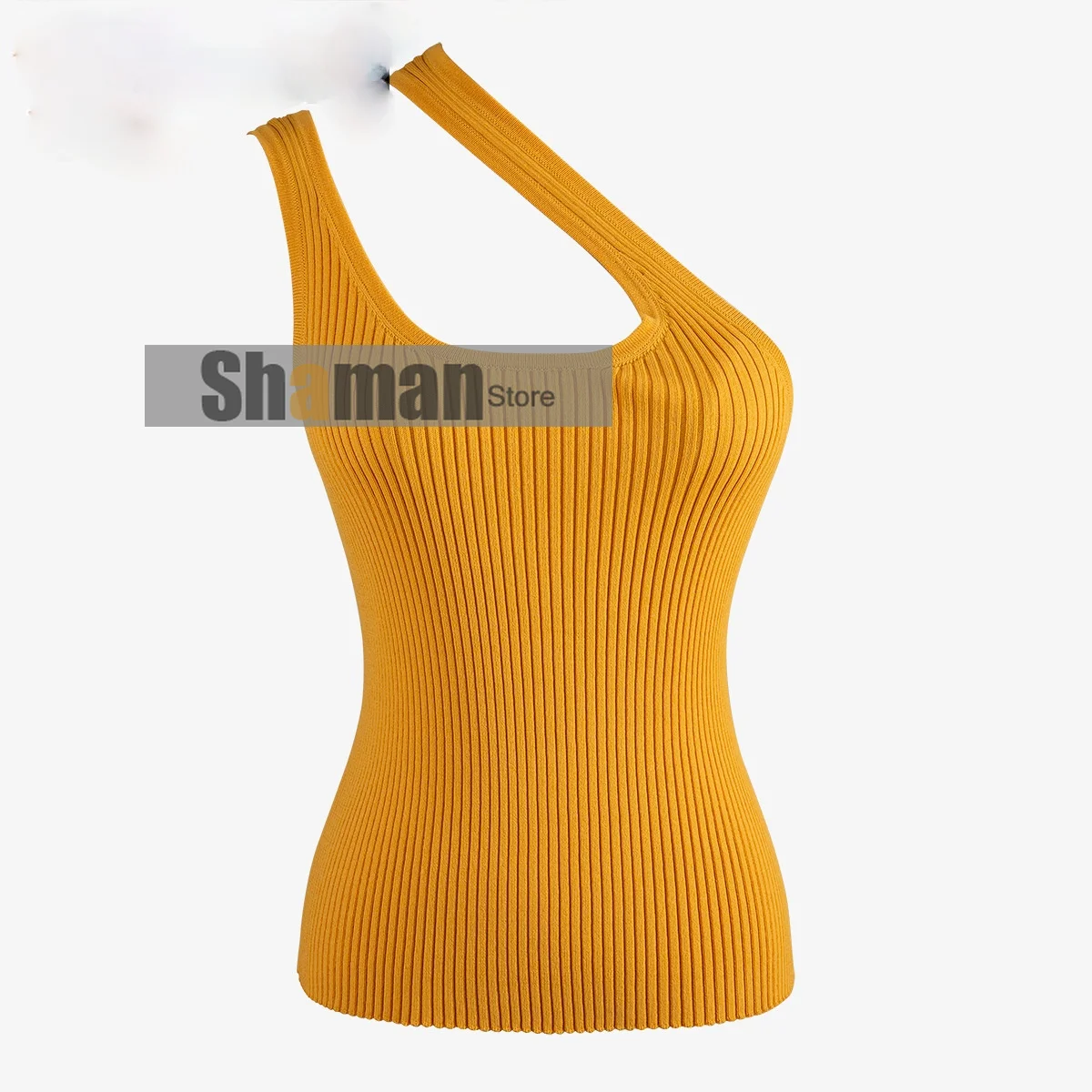 luxury designer women 2021 summer Camisole Top Female Temperament Shoulder Neck Elastic Slim Thin Knitted sexy Tops Tanks Camis
