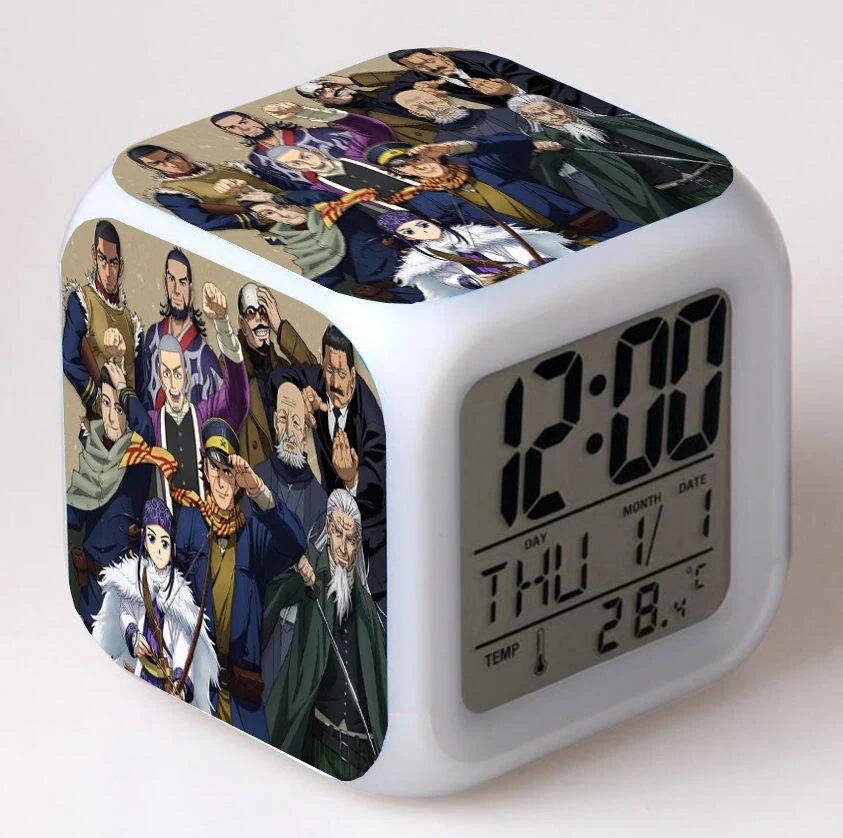 

Anime Golden Kamuy LED 7 Color Flash Digital Alarm Clocks Night Light Bedroom Desk Clock despertador Alarm-Clock