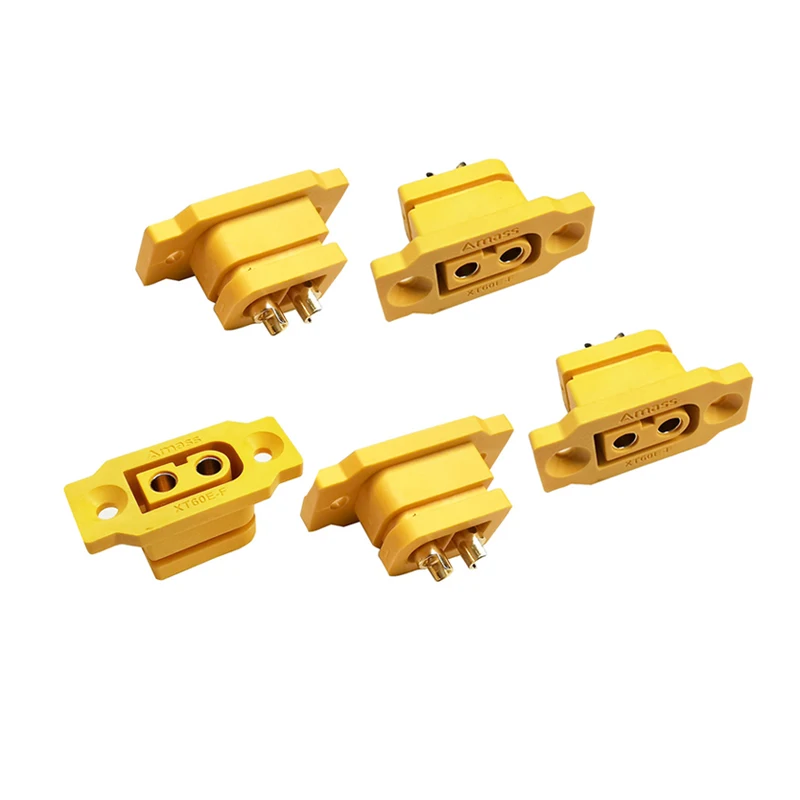 5 шт., Женский позолоченный разъем Amass XT60E-F, Соединительный адаптер для аккумулятора, может быть соединен с разъемом XT60 для DIY RC модели