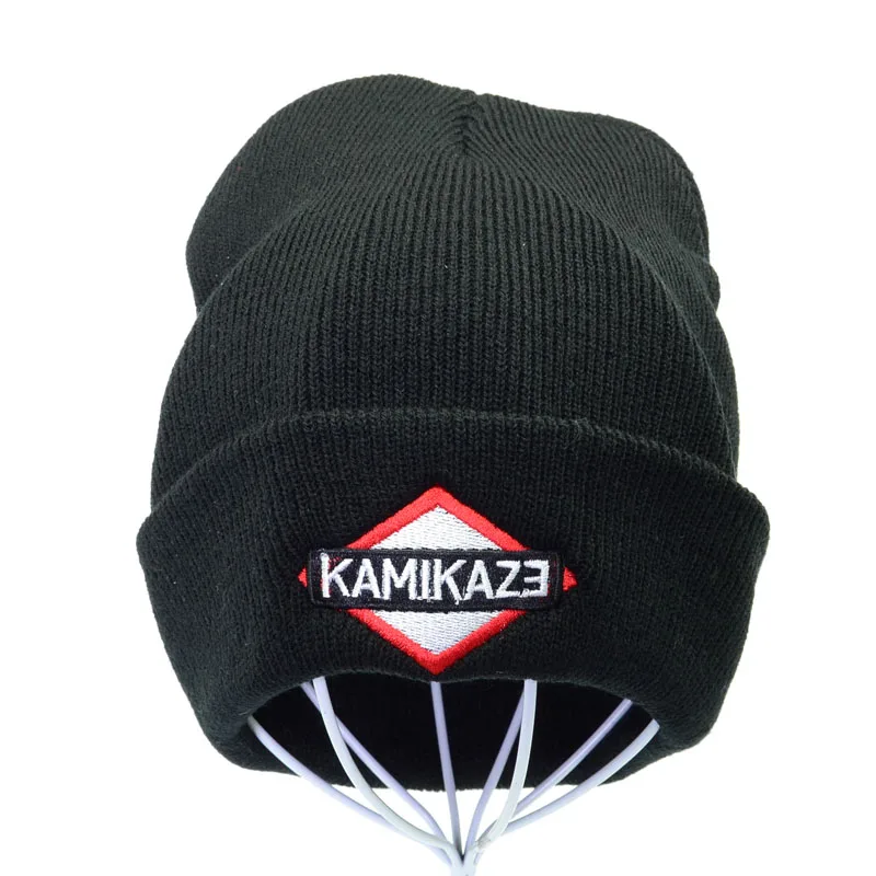 Kamikaze вязаная шапка Eminem последний альбом шапки KAMIKAZE вышивка бини зимняя теплая Skullies& лыжные шапочки эластичная вязаная шапка
