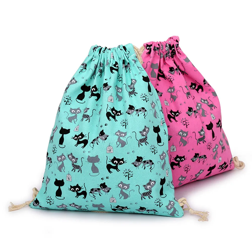 Женский Мужской рюкзак на шнурке Холщовый подвесной мешок спортивная пляжная