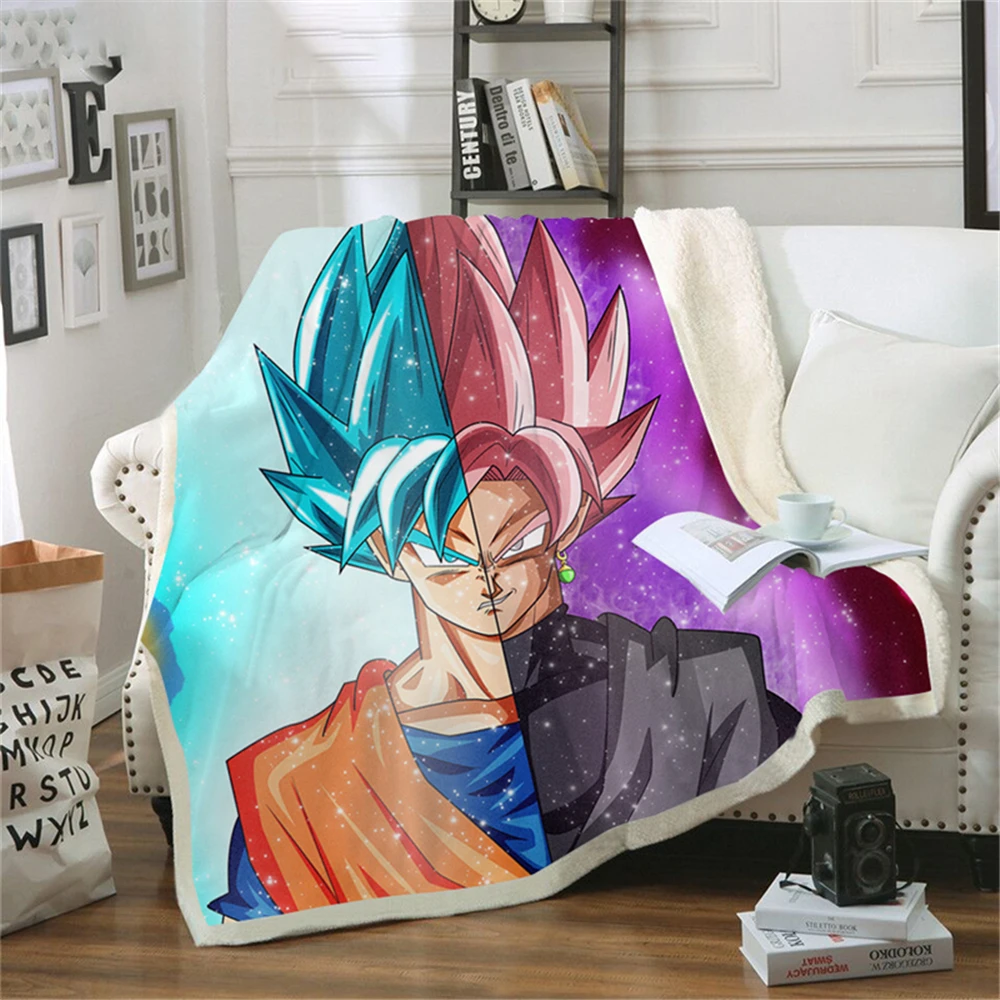 

CLOOCL Fashion Goku Anime Blanket 3D Print Child Throws Blankets Beds Adult Thicken Quilts Sofa Travel Student Weighted Blanket