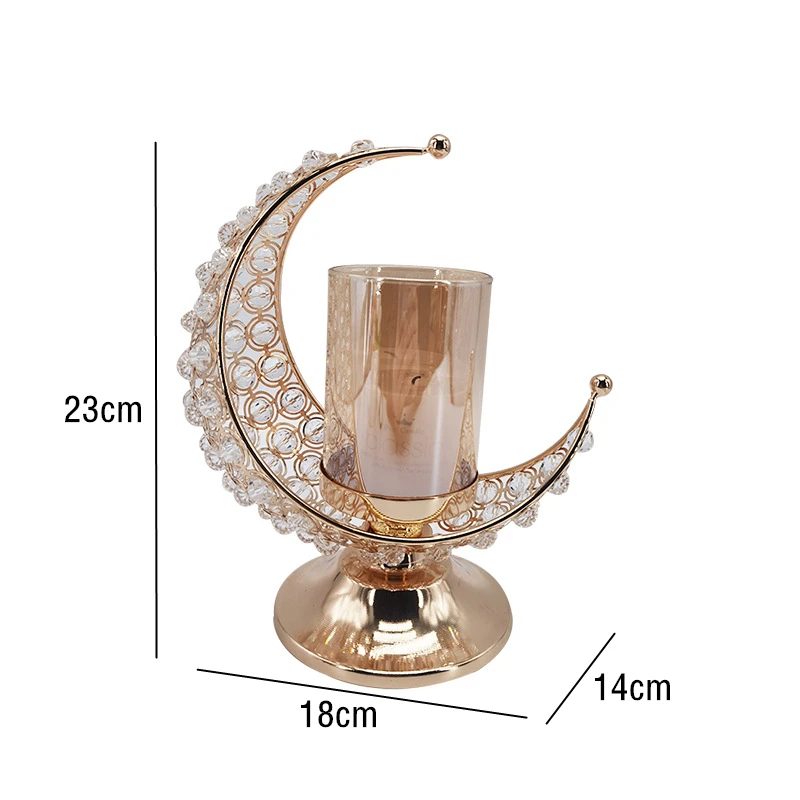 

Moon Shaped Candle Holder Ramadan Candlestick Home Wedding Table Decoration