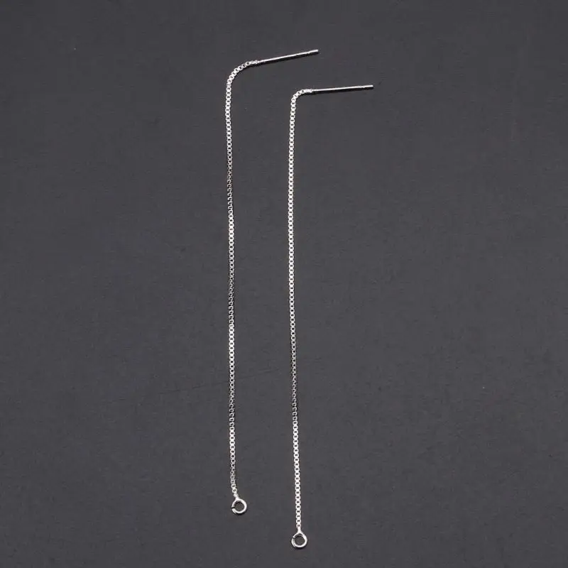

S925 Silver DIY Ear Wire Thread With Jump Ring Dangle Earrings Jewelry Making