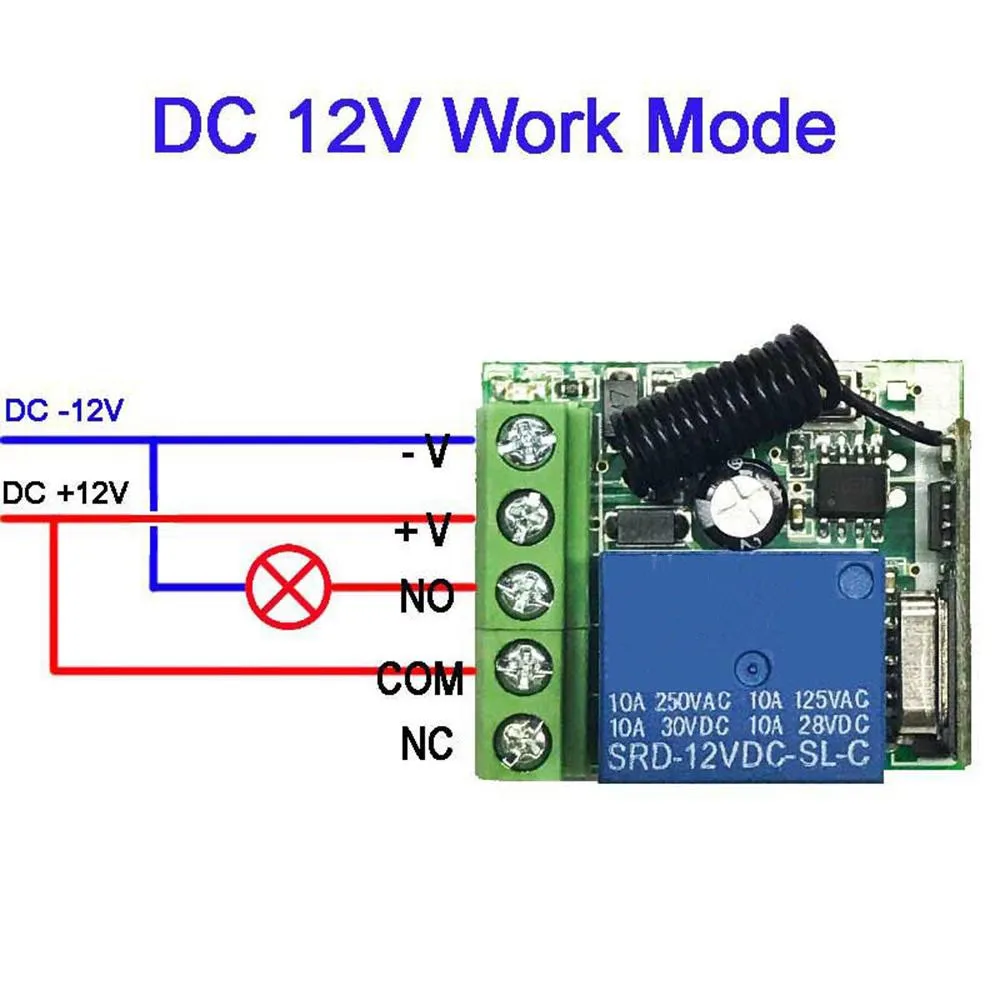DC 12V 433Mhz Беспроводной RF релейный пульт дистанционного управления Модуль