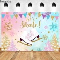 mocsicka winter photography background snowflake skates decoration child portrait birthday party studio photo backdrop banner