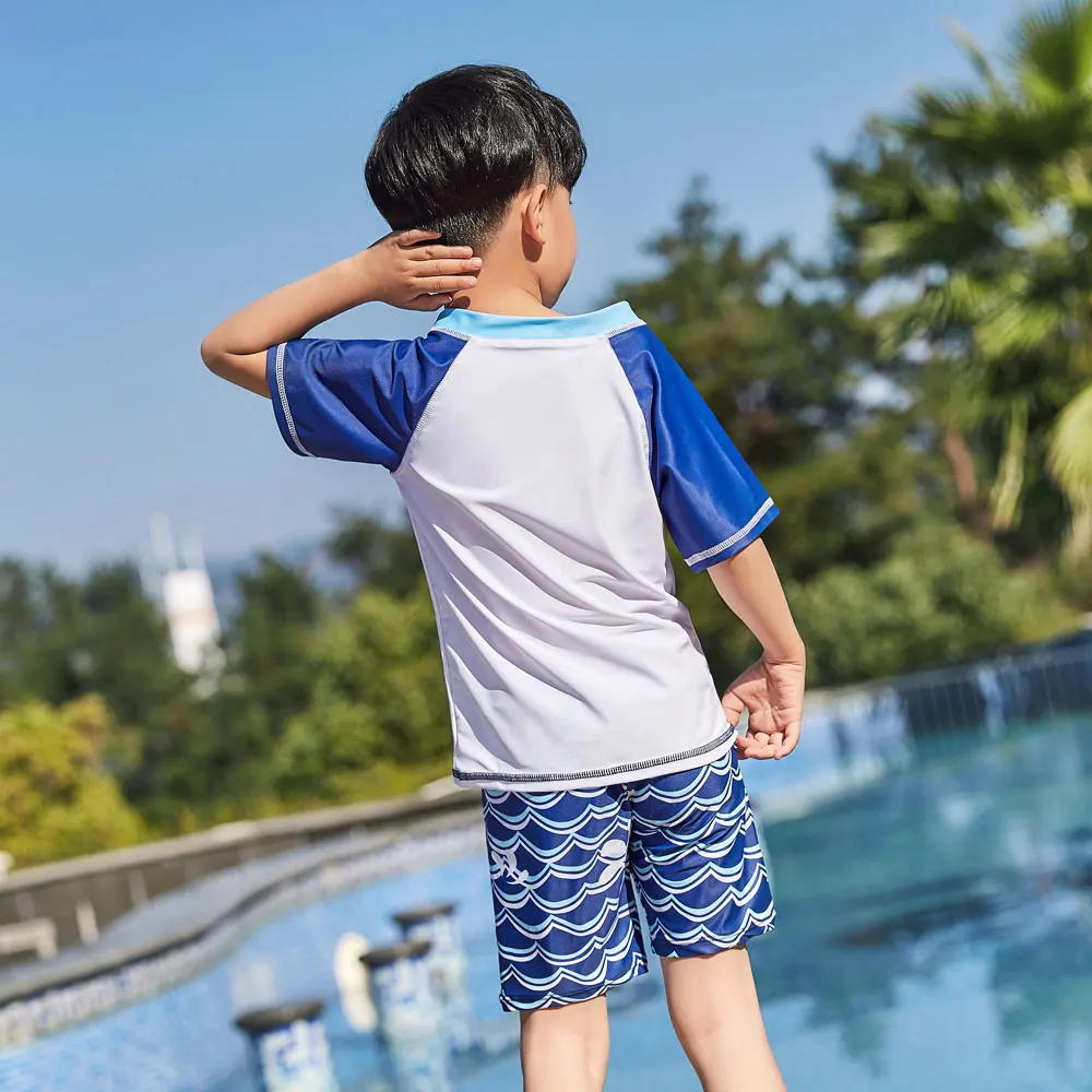 Купальный костюм из двух предметов для мальчиков и девочек купальный шапочки