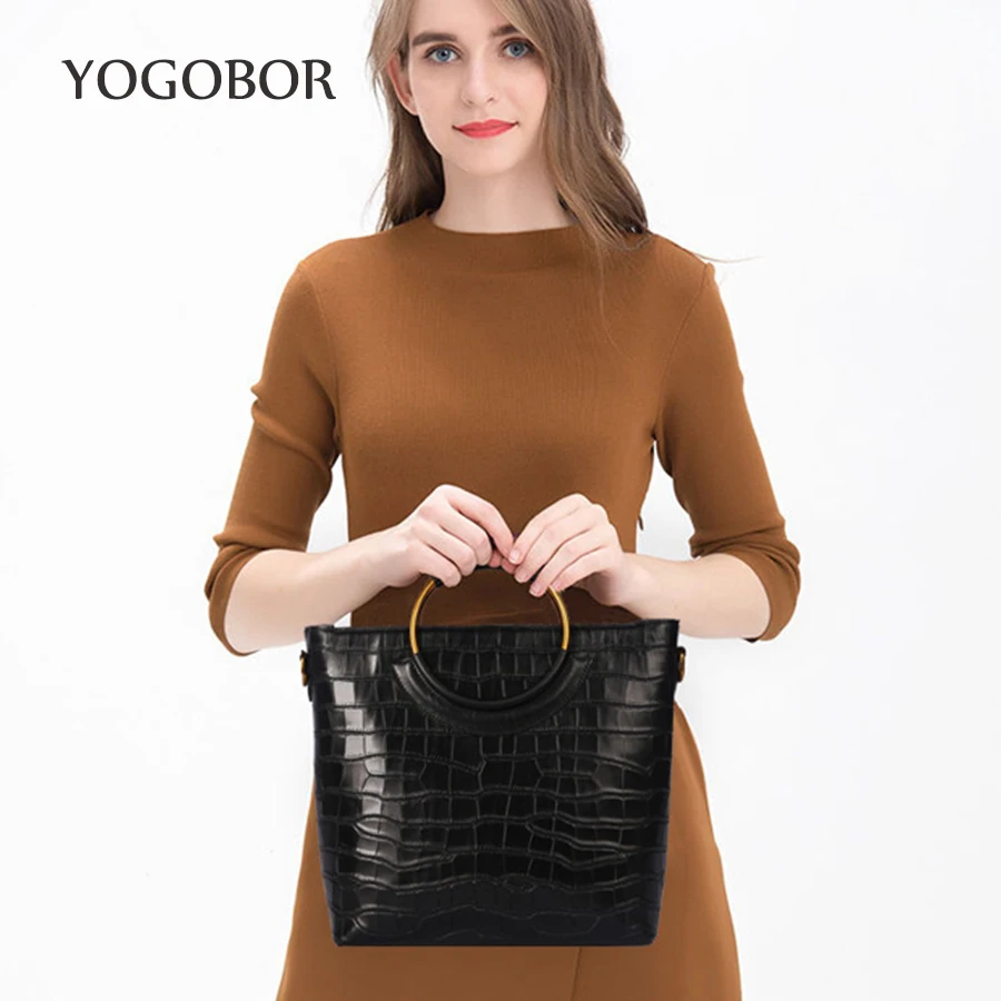 Сумки-ведра из натуральной кожи аллигатора в стиле ретро женская сумочка с