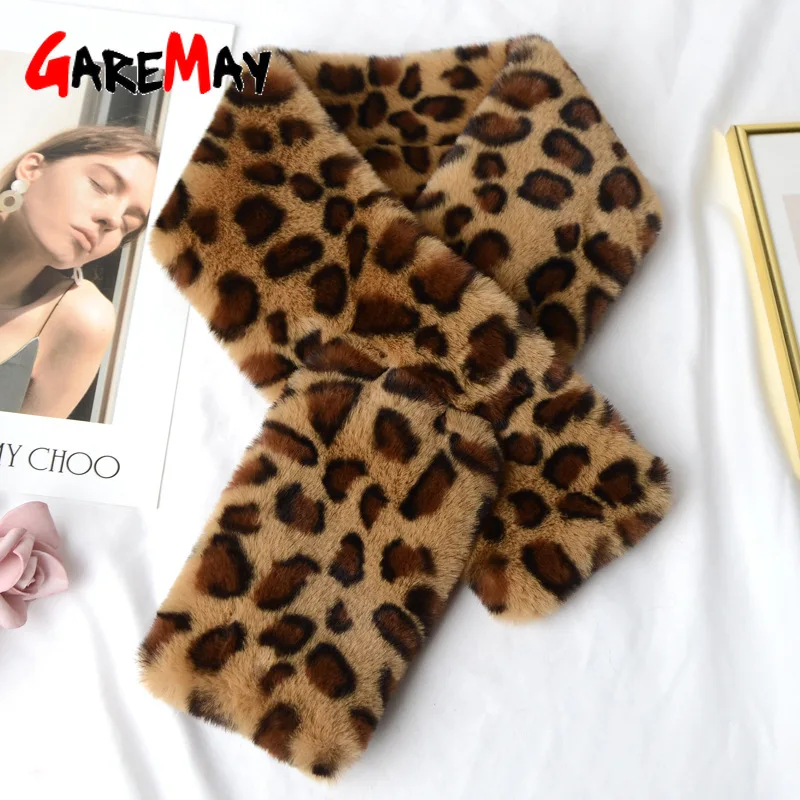 Зимний шарф 2020 модные женские теплые леопардовые шарфы для женщин на шею меховой