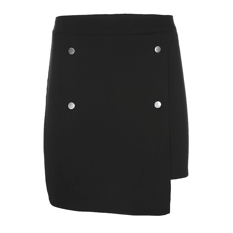 Женская короткая юбка-карандаш с высокой талией черная Привлекательная в