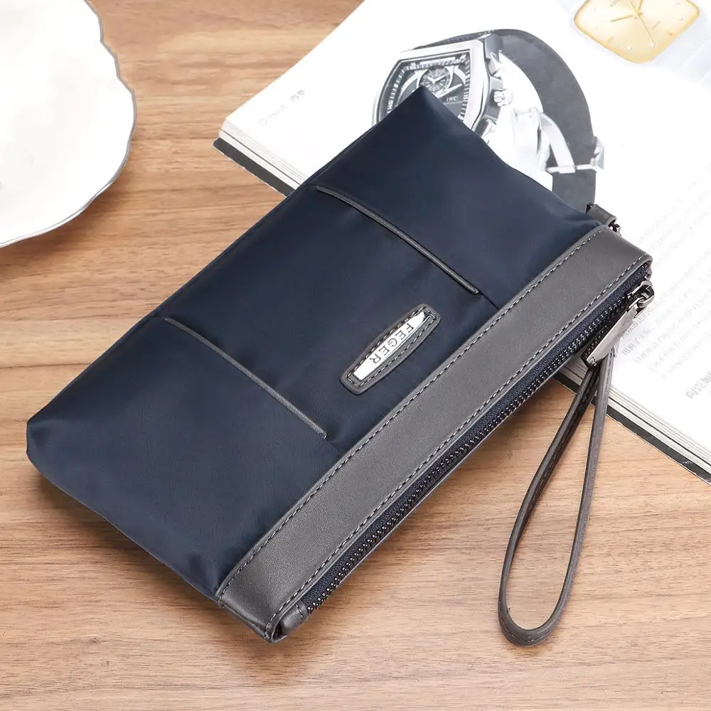 Мужской клатч мужской кошелек на молнии карман для телефона нейлоновый ткань