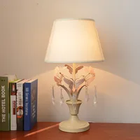 American garden bedroom butterfly table lamp creative iron girl study lamp French Princess girl room crystal table lamp