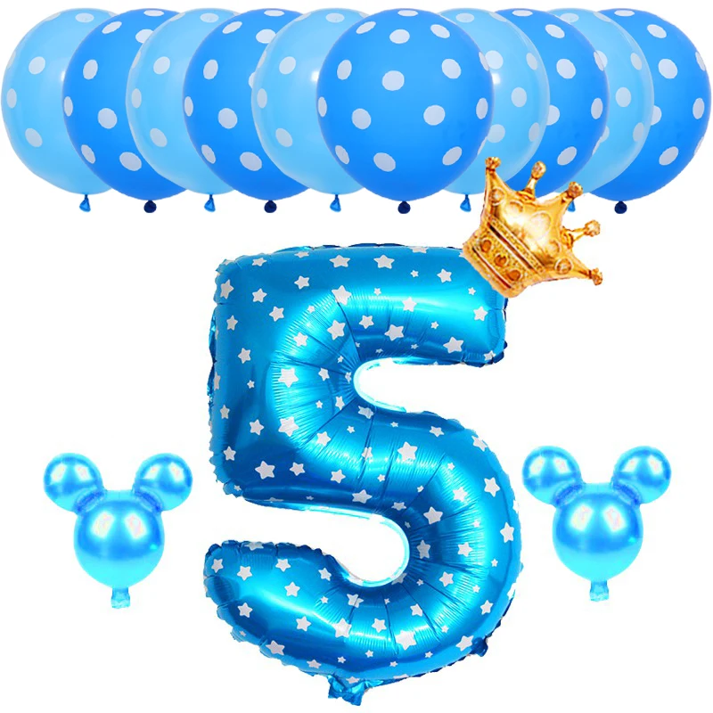 14 шт./компл. на день рождения синий номер От 1 до 3 лет воздушными шарами Цвет: