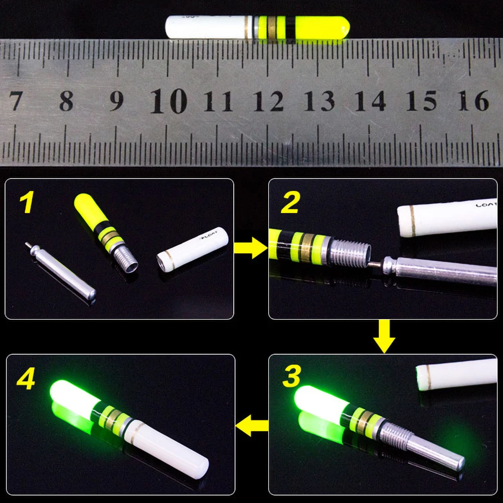 10 шт. зеленый/красный поплавок для ночной рыбалки светодиодный плавающий