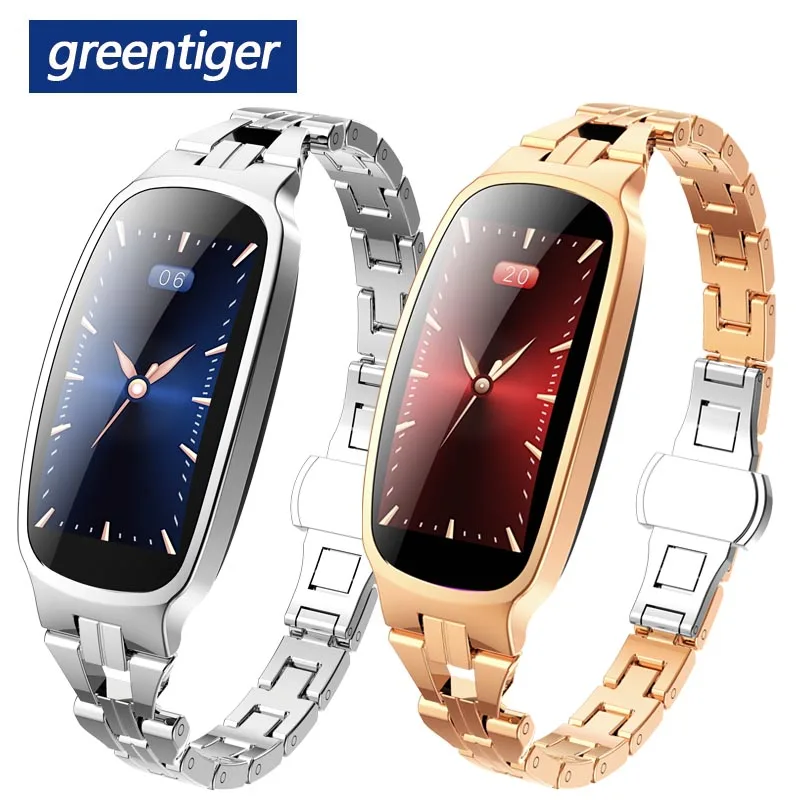 Greentiger B72 Bluetooth Смарт-часы для женщин IP67 водонепроницаемый монитор сердечного ритма кровяное давление камера фитнес-трекер умные часы