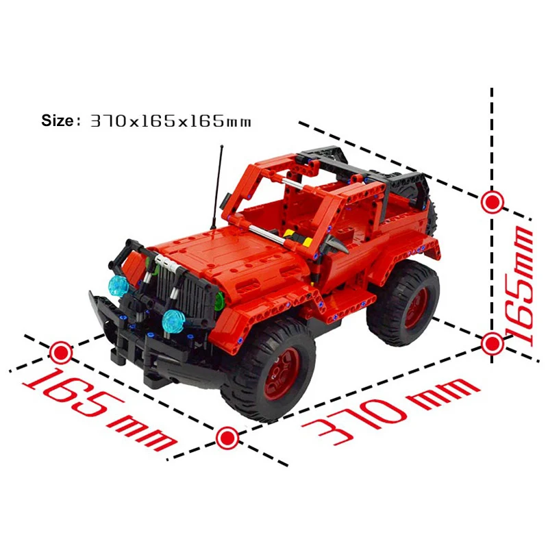 2 в 1 531 шт. RC Jeep Wrangler модель строительные блоки высокотехнологичных пульт