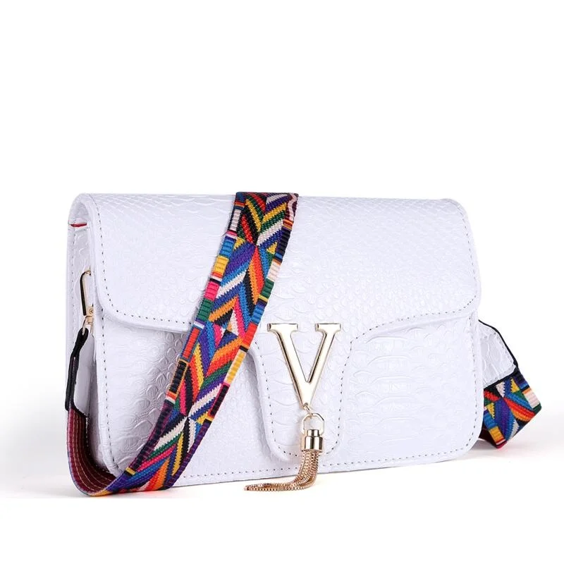 white 2 Сумки из крокодиловой кожи, женская сумка высокого качества, женские сумки через плечо, испанская брендовая сумка на плечо с цепочкой, женская сумка Bolsos - Цвет: white 2