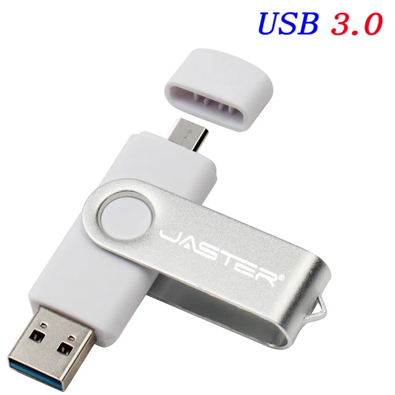 WHITE JASTER USB 3,0 OTG металлический usb флеш-накопитель Флешка 16 ГБ 32 ГБ 64 ГБ 128 ГБ ключ usb флешка флеш-накопитель usb3.0 - Цвет: WHITE