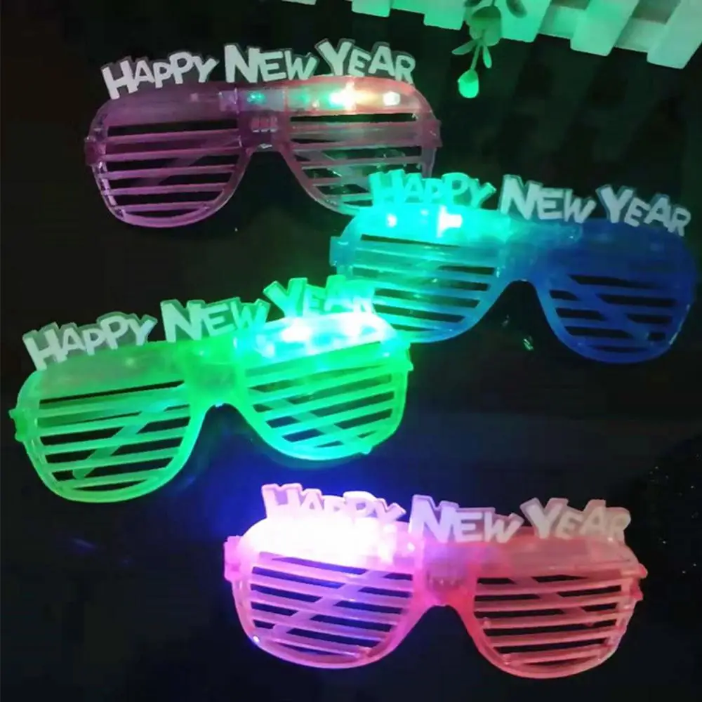 

40% Big Promotion!Novelty LED Light Up Shutters Hollow Glasses Happy New Year Party Decoration