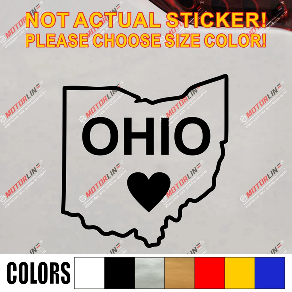 Ohio State Map контурная Наклейка Виниловая наклейка для автомобиля выбор размера цвет