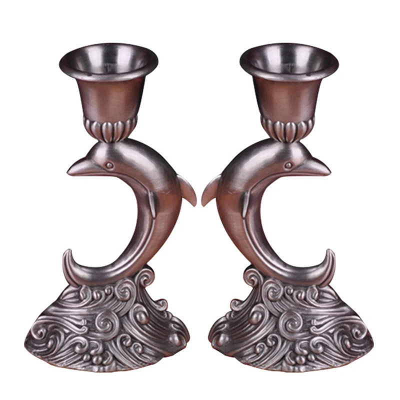 Античная Ретро подсвечник бытовой интерьера Дельфин металла статуэтки