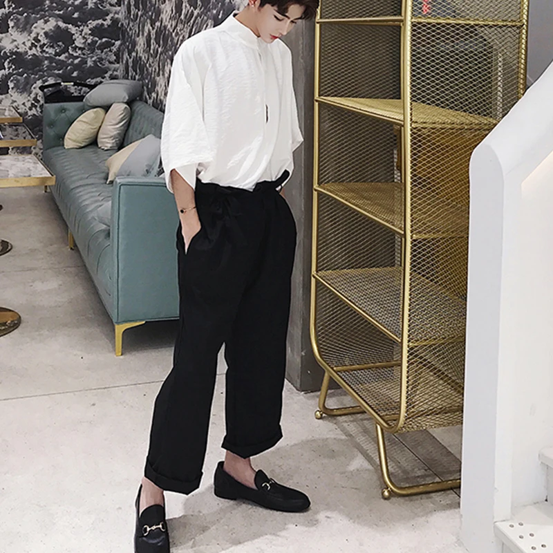 Мужские свободные повседневные пуловеры рубашки в стиле Харадзюку уличная