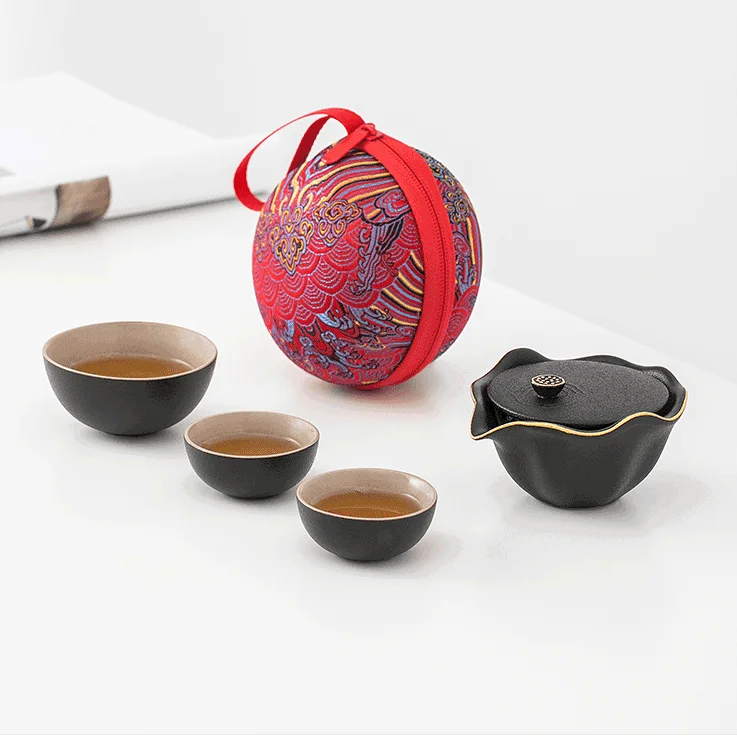 

Kung Fu tea set small set of office ceramic tea set tea cups quick cups portable travel tea set