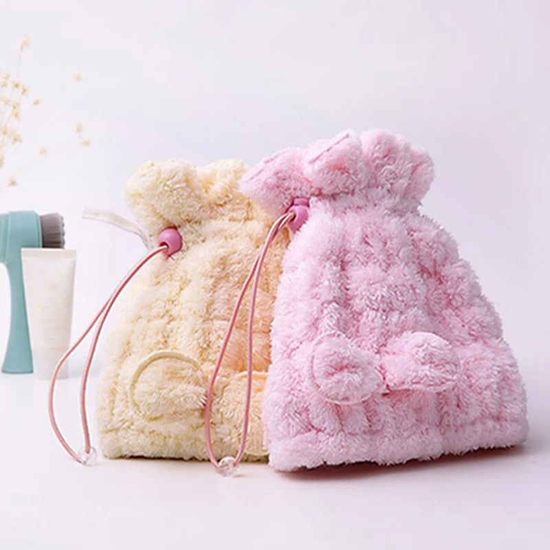 

Baby Shower Caps Thickened Absorbent Coral Fleece Hair Towel Children's Hair Shower Cap Bathroom Products Kids Supplies