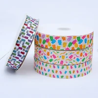 wide grosgrain ribbons candy bear cartoon printed 25mm 40mm 50mm 75mm 100yards for hair bows diy crafts accessories materials