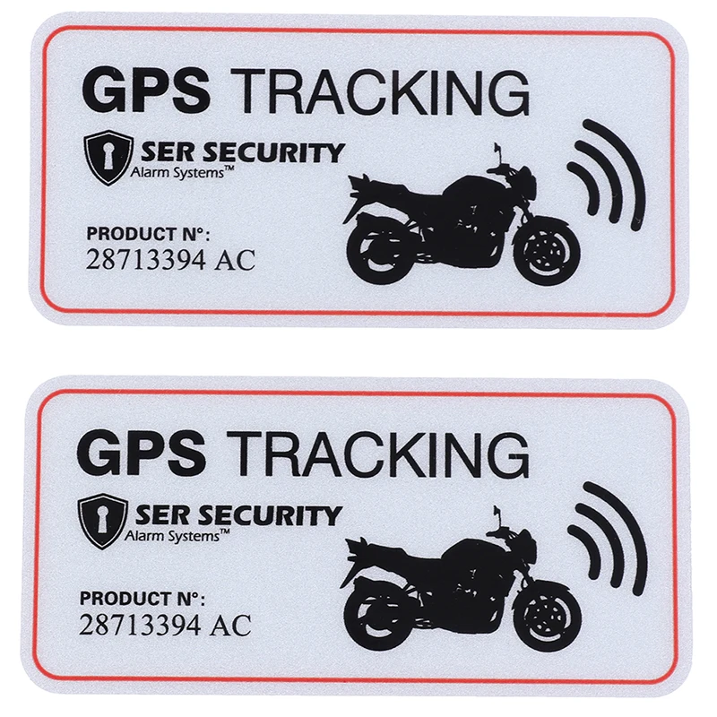 

2pcs Warning lable GPS TRACKING Alarm system sticker Anti-Theft sticker reflective vinyl sticker for car motocrclye bike
