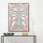 Картина с изображением крыльев Ангела, абстрактная, с изображением розовых цветов