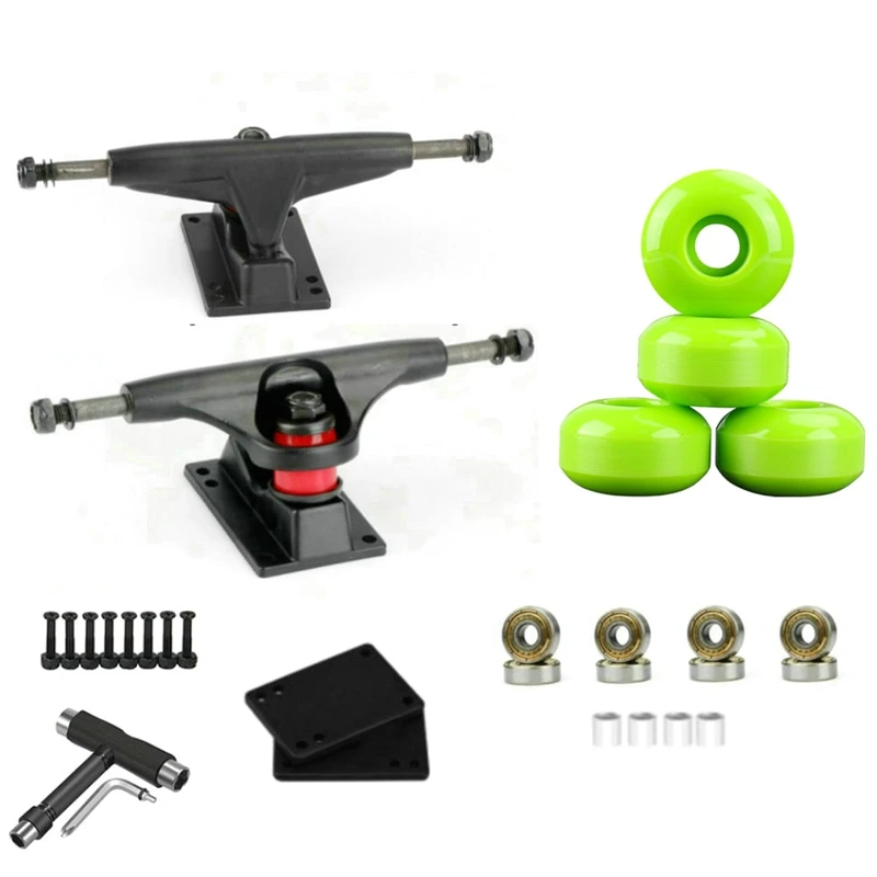 

Top!-100A Skateboard Longboard 52X32mm Wheels with 5 Inch Skateboard Trucks and Skateboard Tools Skateboard Accessories