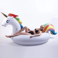 200cm giant inflatable unicorn pool float ride on pegasus swimming ring for adult children water party toys air mattress boia