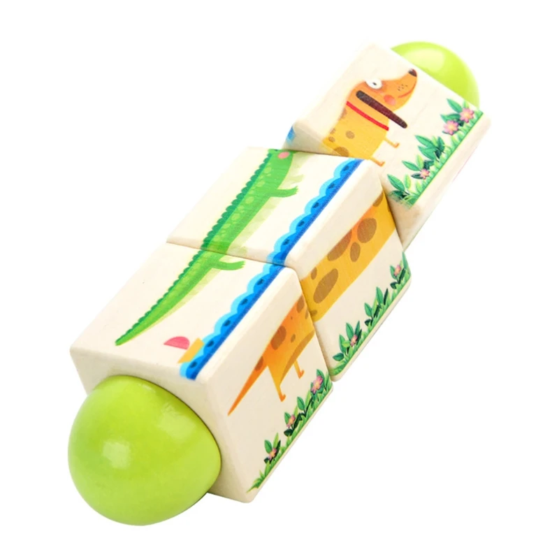 

A2UB Rotating Wooden Building Blocks Matching Painting Game for Boys&Girls