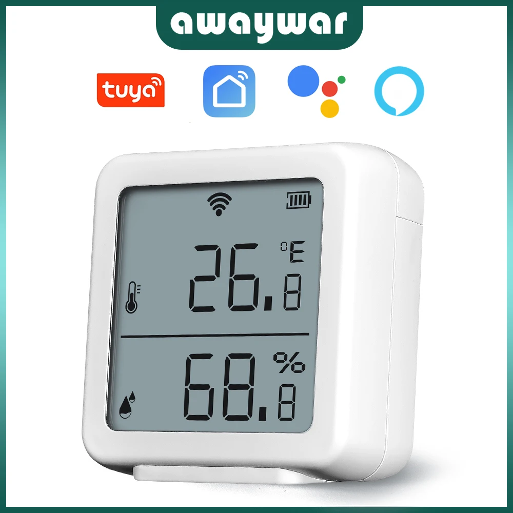 Awaywar Tuya WIFI датчик температуры и влажности крытый гигрометр термометр детектор