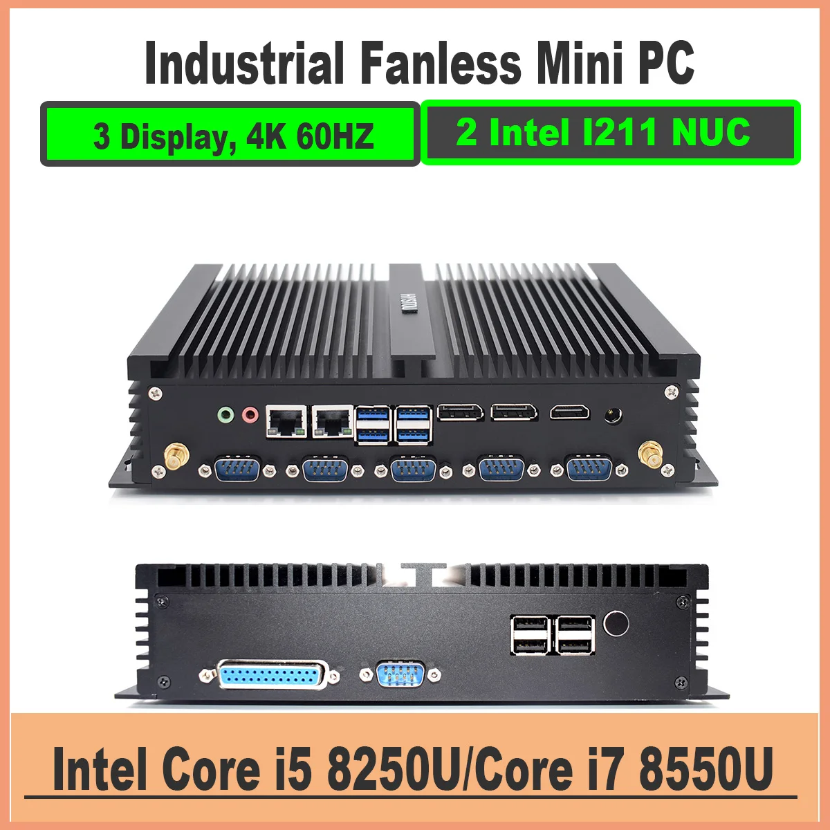 Core i7 8550U промышленный Мини компьютер core i5 8250U 2 intel NUC Lan HDMI DP EDP LPT SIM четырехъядерный процессор 8th gen безвентиляторный КОМПЬЮТЕРНЫЙ СЕРВЕР