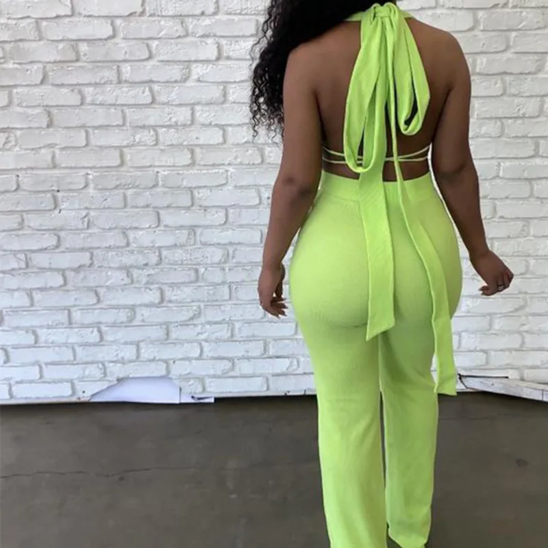 Женский комплект из двух предметов однотонный топ без рукавов с глубоким