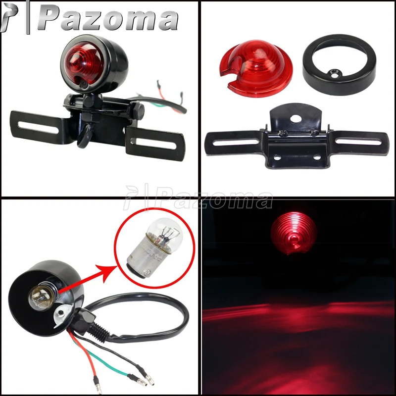 Круглый винтажный кронштейн для номерного знака мотоцикла стоп сигнал ходовой