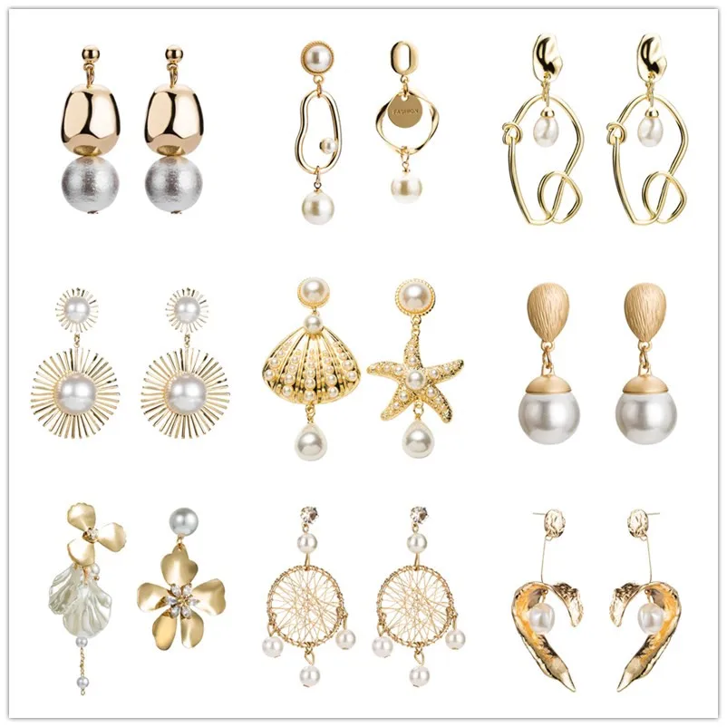 Модные элегантные металлические Золотые Квадратные серьги для женщин