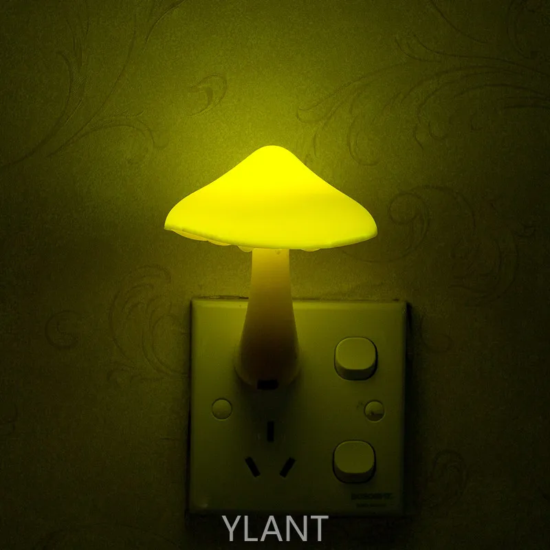

Ylant EU US Plug LED Night Light Mushroom Wall Socket Lights Lamp for Bedroom Home Decoration Light-controlled Sensor lamp