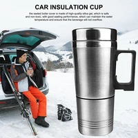1224v stainless steel car heating cup milk water tea coffee bottle warmer heated travel mug camping vehicle heating cup